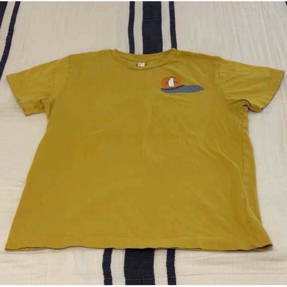 Live And Tell Other - Surfing Penguin Yellow Graphic T-Shirt, Youth Large, from Birch Aquarium